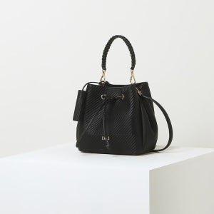 닥스 블랙 체크 배색소가죽 버킷백 DCBA2E413J 428519