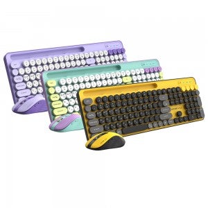 GDEVIL MK700W 무선 키보드 마우스 세트 (옐로우)