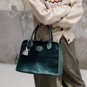 아보네 Velvet Tote Marion Bag_Dark Green