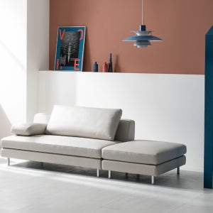 슈가 2인 오픈형 모듈 전체 천연가죽 소파