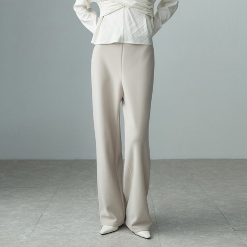 ELASTICATED WAIST STRAIGHT LEG TROUSERS