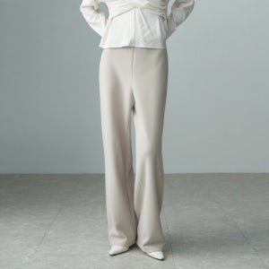 ELASTICATED WAIST STRAIGHT LEG TROUSERS