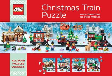 Lego Christmas Train Puzzle (Four Connecting 100-Piece Puzzles)