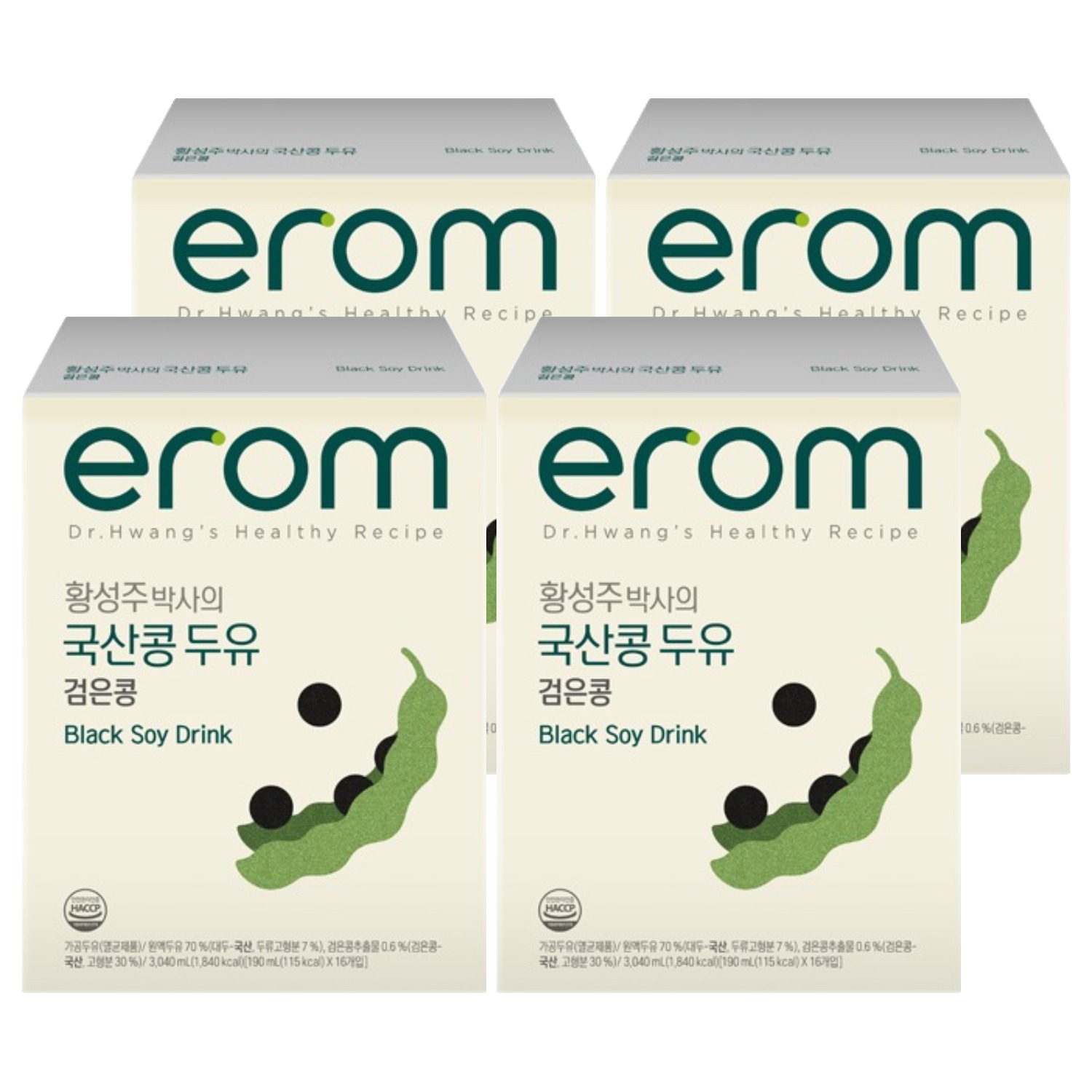 Erom Hwang Sung-ju Domestic Black Bean Soymilk 190ml, 64 pcs