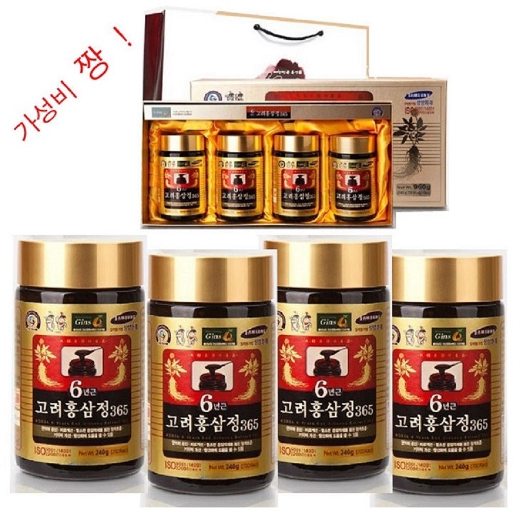 6년근<b>고려홍삼정</b>365 240g x 4병 (960g) 면력 피로<b>개선</b> 기억력<b>개선</b> <b>혈행</b>  960g  1개