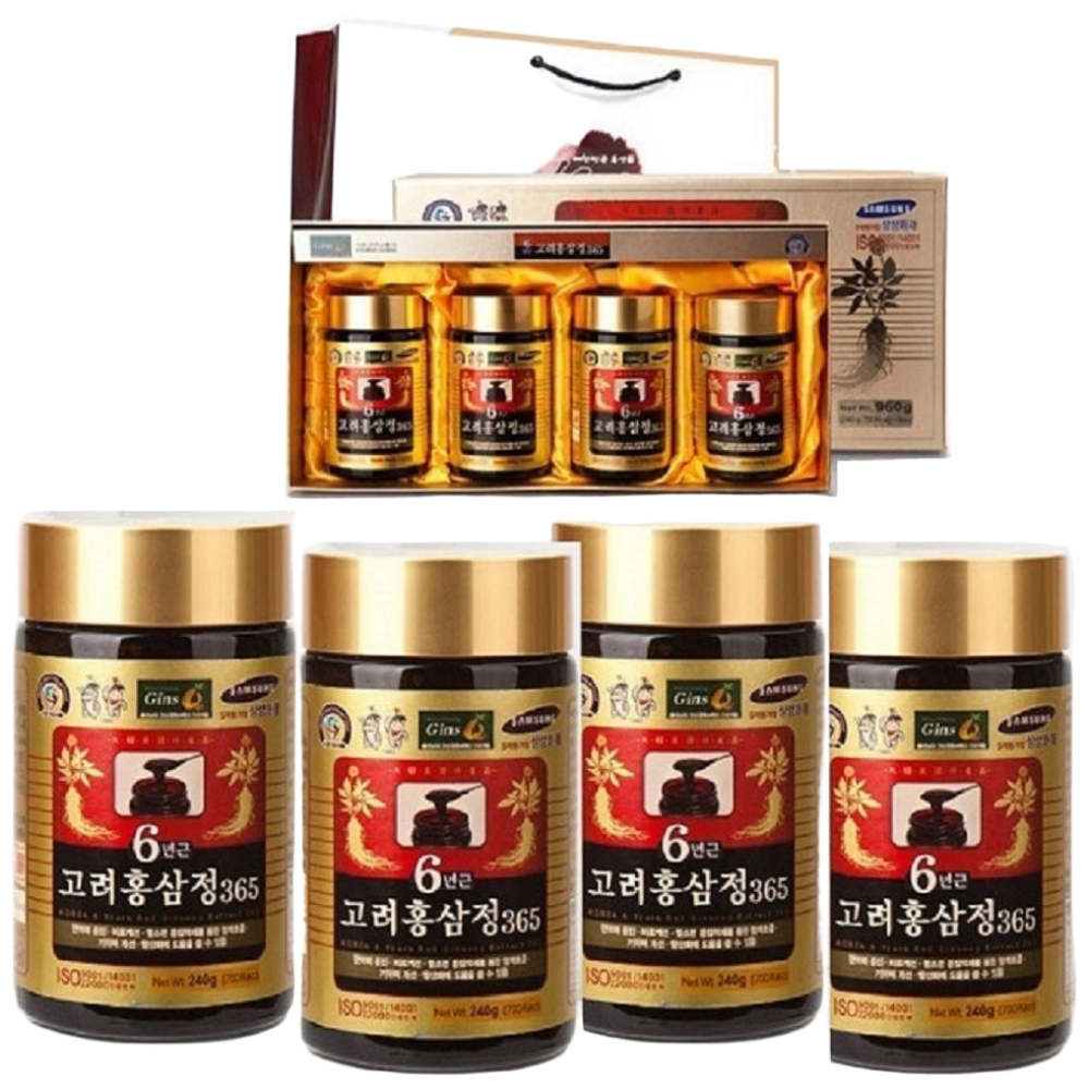 6년근<b>고려홍삼정</b>365 240g x 4병 (960g) 면력 피로<b>개선</b> 기억력<b>개선</b> <b>혈행</b>  960g  1개