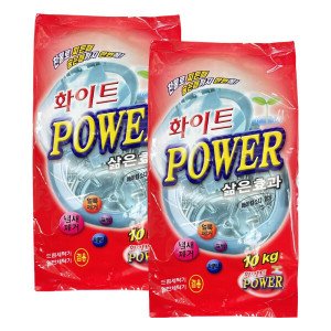 화이트파워 화이트파워 가루세제 10kg 2개 세탁세제 일반드럼겸용 도착보장 1+1 행사 무료배송