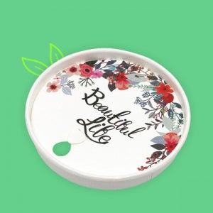 종이뚜껑 플라워 10/13온스. 12/16온스 (1,000개) 종이리드[핫컵리드,종이컵뚜껑,종이컵 뚜껑]