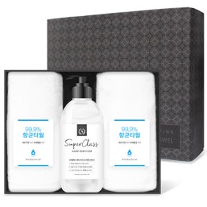 코로나 생활안심세트 V202 - 송월 항균타올 손소독제 500ml 3p세트 관공서 기업 개업 판촉물 기념품 답례품 홍보물품 도매