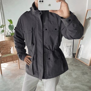 히든후드 카고포켓 야상 점퍼 (빅사이즈)