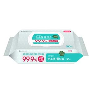 유한킴벌리 그린핑거 손소독 물티슈 캡형 30매  관공서 기업 개업 판촉물 기념품 답례품 홍보물품 도매