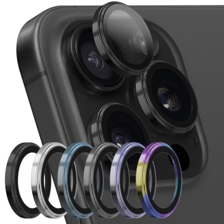 고부기 아이폰15 프로 MAX 메탈링 플러스 슬림핏 빛번짐 방지 카메라 렌즈 강화유리