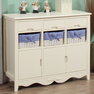 아이디얼리빙 아리아 원목라탄 와이드 서랍장/수납장