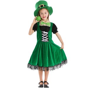 할로윈 아일랜드 성 패트릭의 날 어린이 녹색 요정 엘프 코스프레 의상