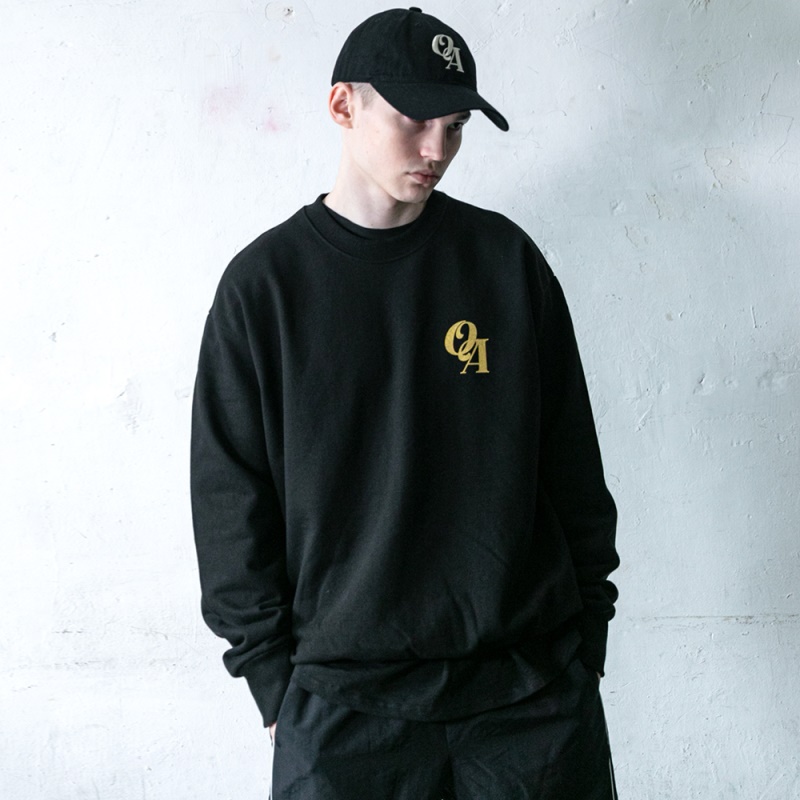 <b>OA</b> LOGO SWEAT SHIRTS-BLACK O A 로고 스웨트셔츠-블랙