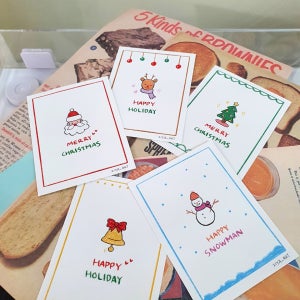 (5종)크리스마스 엽서 미니카드🎅인기만점 산타카드!, 지야그림