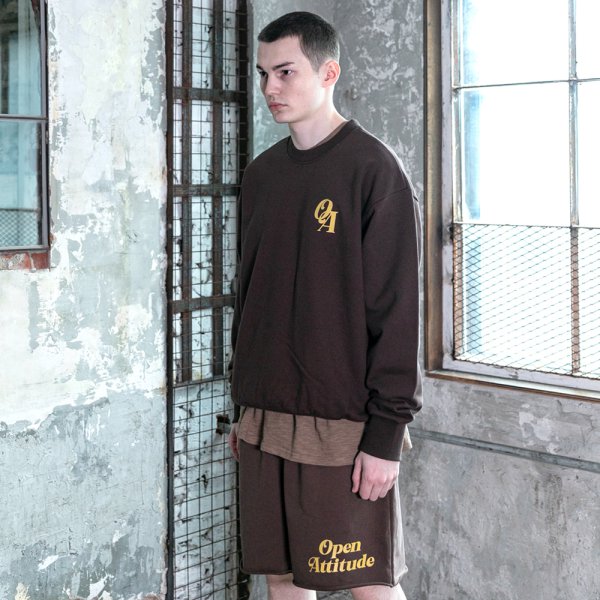 <b>OA</b> LOGO SWEAT SHIRTS-BROWN O A 로고 스웨트셔츠-브라운