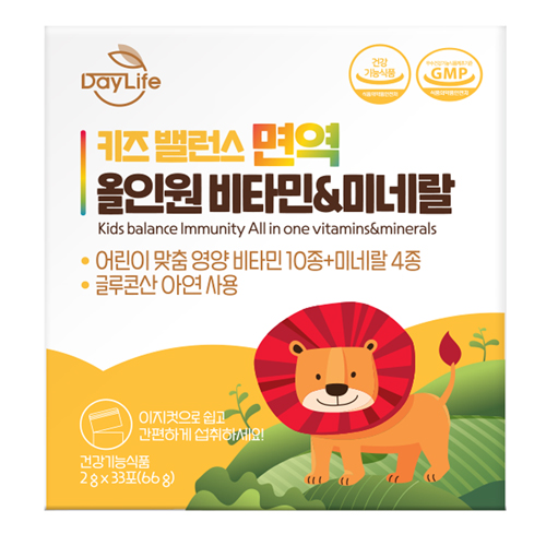 <b>데이라이프</b> 키즈 밸런스 면역 올인원 비타민&amp;미네랄 X 5박스  66g  5개