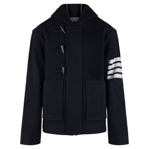 톰브라운 4 바 더블 스티치 자켓 네이비 MKJ107A Y1019 415 23FW 사선 울 더플 59596017