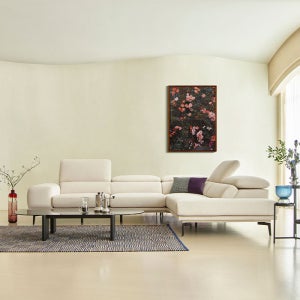 [에싸] 세이렌 4인 오픈코너형 헤드기능 리브 패브릭 소파