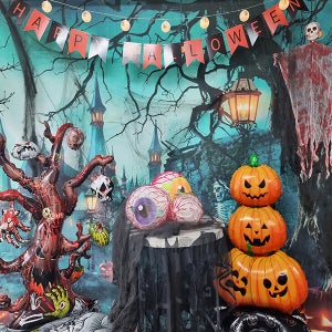 할로윈 파티 세트 33 / 할로윈 풍선 가랜드 해골 장식 할로윈데이 매장 인테리어 소품