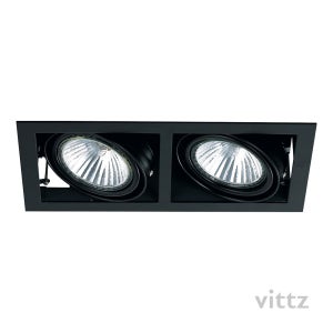 LED 스틸 2구 멀티매입등(각도조절 PAR30 LED전구 사각)