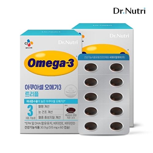 [<b>CJ 제일제당</b> 리턴업]닥터뉴트리 아쿠아셀 오메가3 트리플 2박스(2개월)