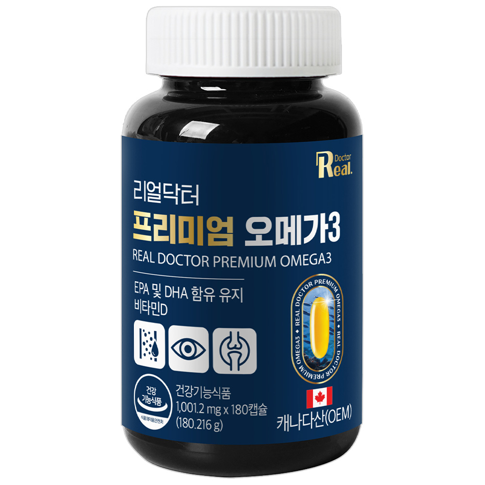 리얼닥터 캐나다산 <b>프리미엄 오메가</b>3 대용량  180정  1개