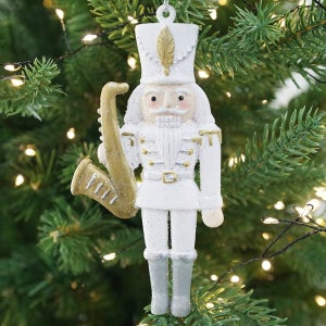 크리스마스 오너먼트 트리 장식 인형 글리터 산타 병정 화이트 13cm 36개 세트 나무 데코 소품 장식볼 꾸미기