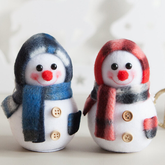 플라워트리 플래드눈사람 2컬러 크리스마스 트리 인형 장식 소품