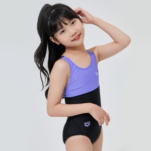 [아레나수영복] 플리퍼스 아동 원피스 레이서백 A4SG1PG62BLK A3FG1PG62