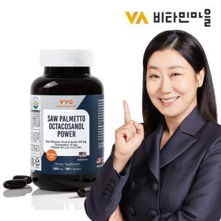 비타민마을 미국직수입 8중복합기능성 초임계 <b>쏘팔메토</b> 옥타코사놀 파워 180캡슐 1병 6개월