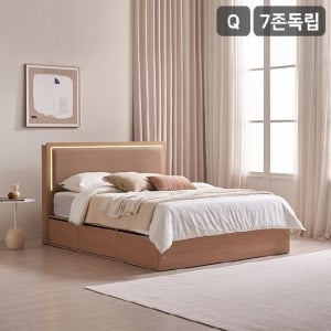 삼익가구 브라이티 LED 가죽 수납 침대(7존Q)