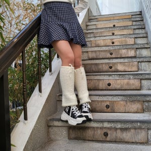 부츠컷 뜨개 레그워머/꽈배기 워머 2종, 랑투