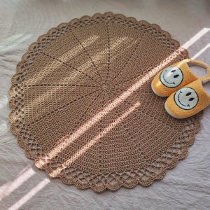 의자러그 카페트 원형  손뜨개 미니 면러그, 뜨개바질샘