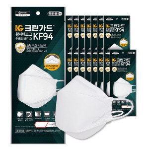 크린가드 유한킴벌리 수프림플러스 KF94 마스크 흰색 50매 대형