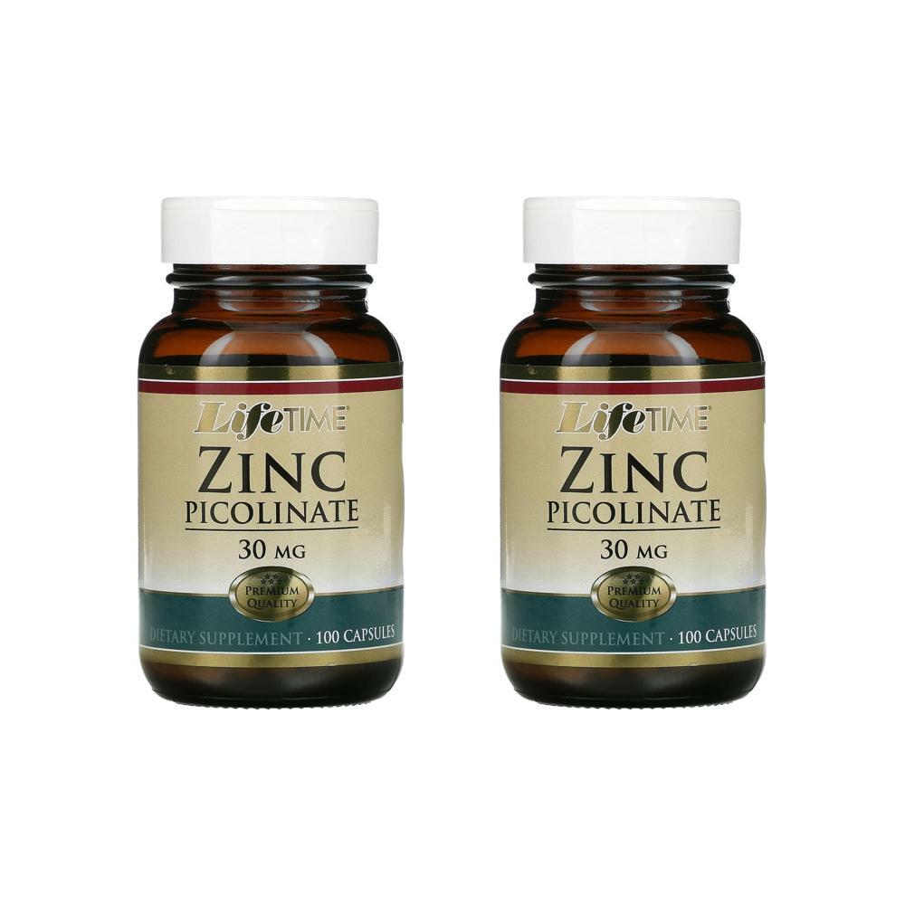 [해외직구]라이프타임 징크 <b>아연</b> 피콜리네이트 30mg 100캡슐 2팩 LifeTime Vitamins Zinc Picolinate 30 mg