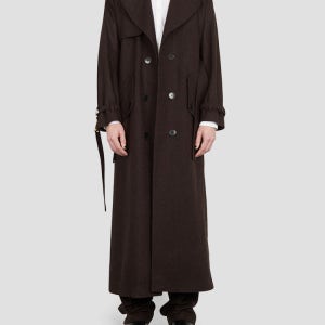 크리스토프 럼프 브라운 클래식 트렌치 코트 CT02FW23