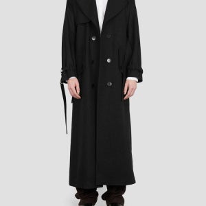 크리스토프 럼프 블랙 클래식 트렌치 코트 CT02FW23