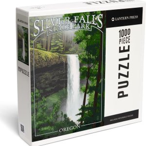 LANTERN PRESS 1000피스 직소 퍼즐 실버 폴스 주립공원 오레곤 사우스 폴스