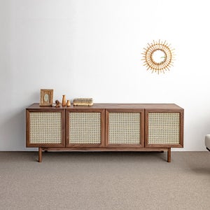 우드올렌스 마이스터월넛 H형 라탄수납장