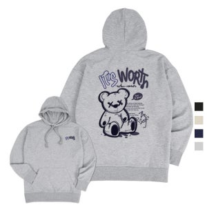 폴앤폴 워스베어 기모 오버핏 남여공용 후드티