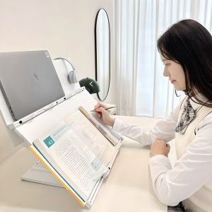 메르마 2단독서대 책받침대 높이조절독서대 책거치대 스터디대 필기대  화이트 60