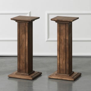 다오름 심우 고무나무원목 600 월넛 스피커스탠드  2개 1세트