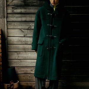 런던트래디션 [Joshua Ellis] Milford Mens Oversize Duffle Coat - Tartan Green Plain