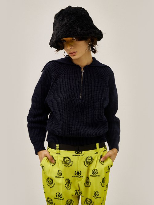 [그리디어스] Sailor Zip-Up Knit Top G23F-WT122