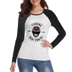더 클라운 오토바이 클럽 네오 도쿄 (아키라) 긴팔 티셔츠  동물 프린트 여성 티셔츠