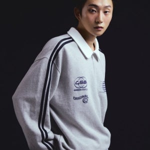 [게인스보로] 애슬래틱 트랙 카라 맨투맨_멜란지그레이 GB079