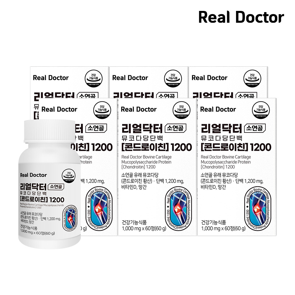 [건강기능식품] <b>리얼닥터</b>소연골 뮤코다당단백 [콘드로이친]1200 60정 6개 (6개월분)