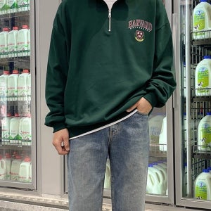 HC 하버드 오버핏 하프집업[L-4XL]